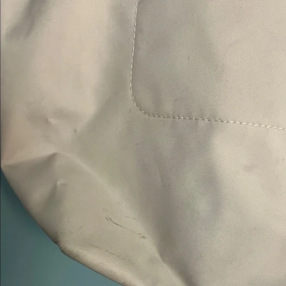 Longchamp Women's Pink Canvas Tan Tote Bag with Brown Trim - Picture 11 of 17